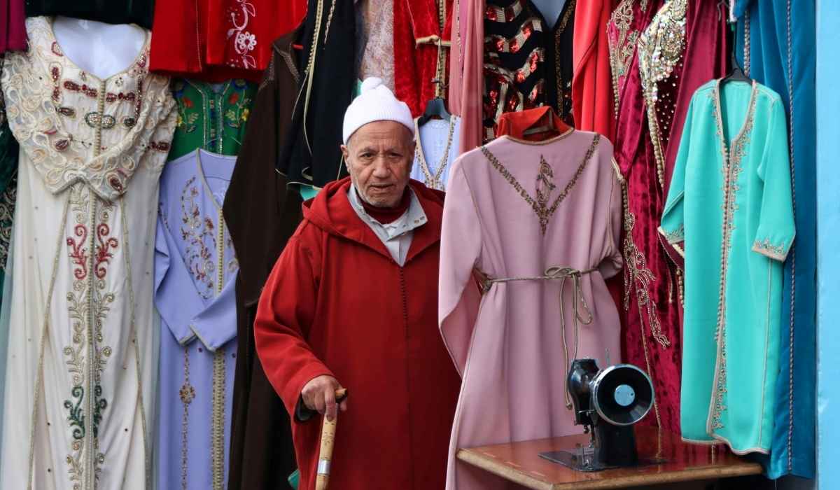 Traditional dress shopping in Morocco
